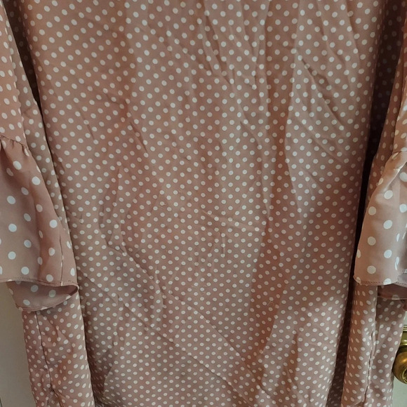 Violet & Claire Pink Polka Dot Blouse Size 2XL - Picture 5 of 11